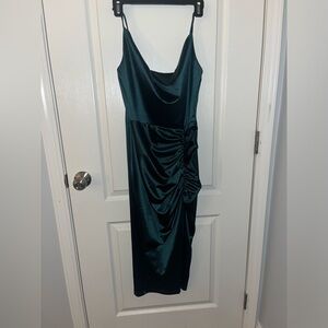 Silk Emerald Midi Dress